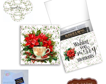 Printable "Merry Moments" Tea Pocket Card
