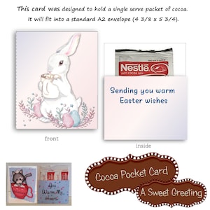 Printable Warm Easter Wishes Cocoa Card For Hot Chocolate Packet