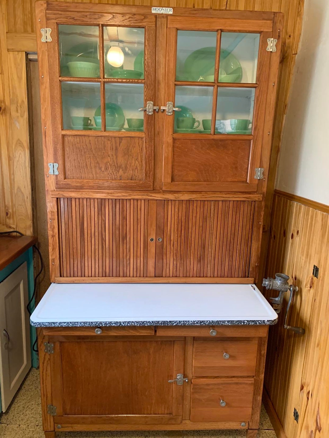 1925 Hoosier Highboy With Flour Sugar Bins and Spice Carousel and