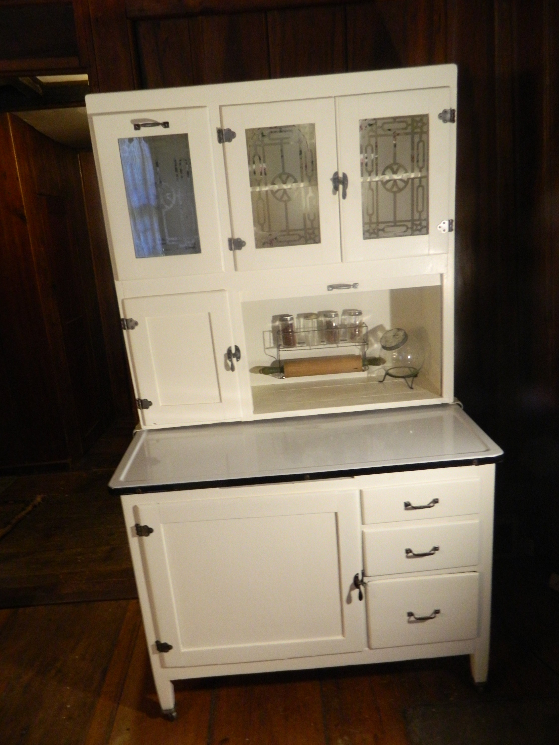 Sale Montgomery Wards Etched Glass Hoosier with tilt Etsy