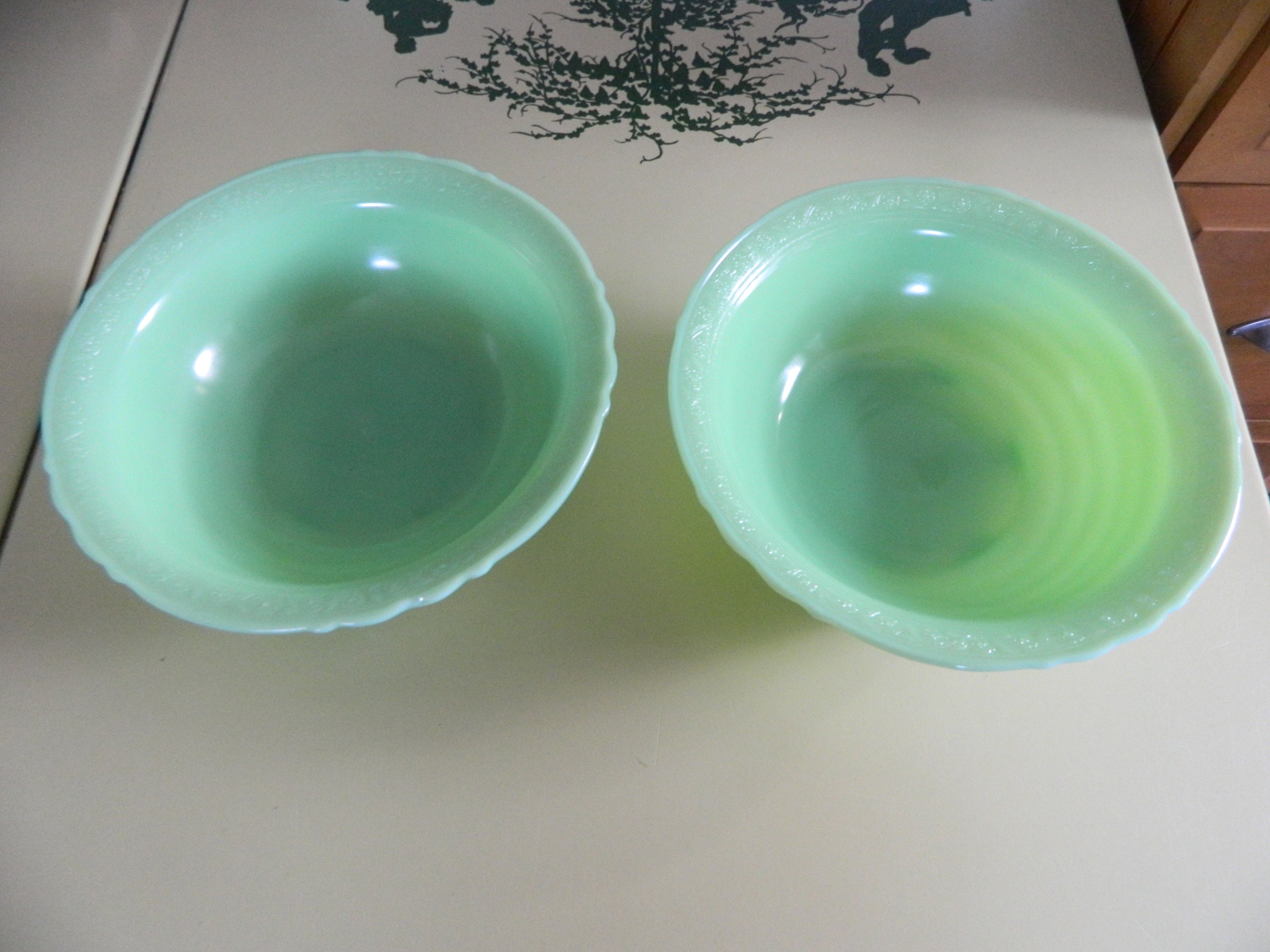 McKee Jadeite footed Jadeite serving bowls 9 1/2 inch diameter Etsy