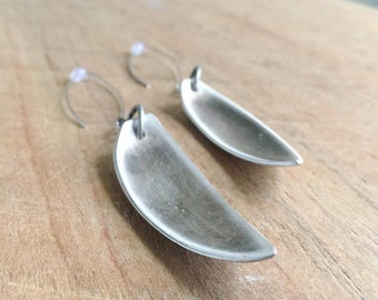 Vintage Silver Plate Spoon Slice Earrings