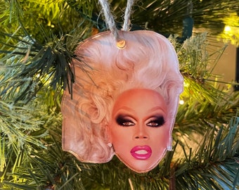 RUPAUL Christmas Tree Holiday Ornament - Drag Race - Mama Ru Ornament - LGBTQ - Drag Queen - Stocking Stuffer -Gift Exchange-Dye Sublimation