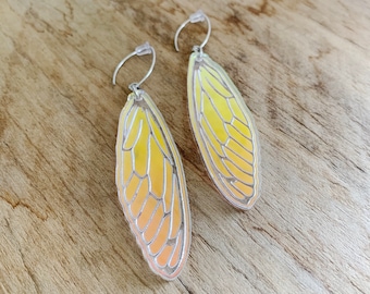 CICADA WINGS - IRIDESCENT - Laser Cut Cicada Wings - Iridescent Acrylic - Brood X Cicada - Bug Jewelry - Wing Jewelry -Entomologist-Oddities