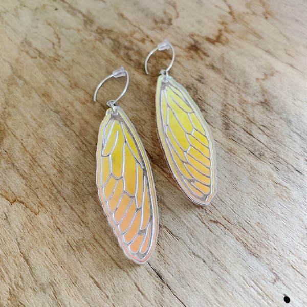 CICADA WINGS - IRIDESCENT - Laser Cut Cicada Wings - Iridescent Acrylic - Brood X Cicada - Bug Jewelry - Wing Jewelry -Entomologist-Oddities