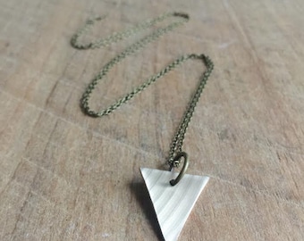 Recycled Drum Cymbal Triangle Necklace - Long - Drummer - Cymbals - Music Lover - Gift for Musician - Rock and Roll
