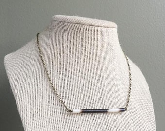 African Porcupine Quill Bar Necklace - Antique Brass - Choker Necklace - Bar Necklace - Ethical - Unique - Natural