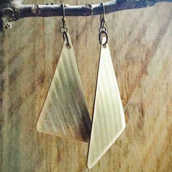 Recycled Drum Cymbal Triangle Earrings - RECYCLED - Drummer - Cymbals - Music Lover - Gift for Musician - Rock and Roll