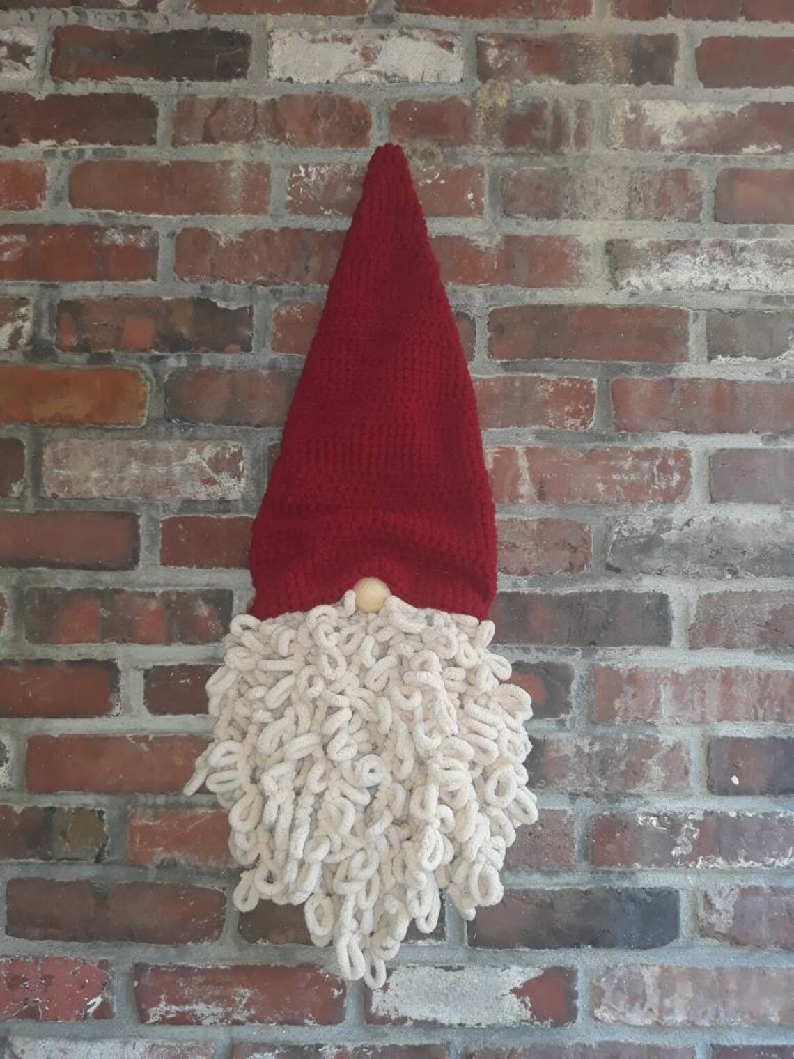 Handmade LARGE gnome door hanger/wall decor. Cranberry hat Etsy