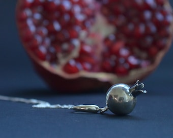 Persephone Pendant - Sterling Silver Pomegranate Pendant