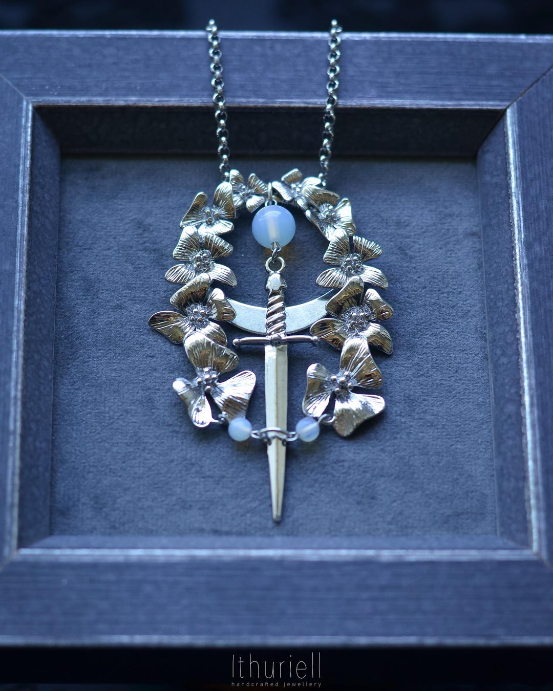 Whimsy Dagger The Cruel Kiss - Winter Court - Whimsical Dagger Necklace With Silver ...
