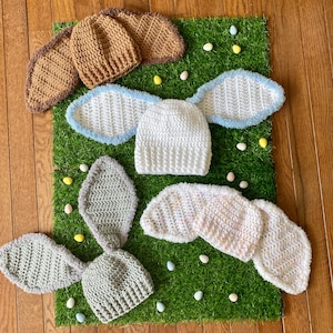 Custom ~ You Pick Colors ~ Crocheted Bunny Beanie ~ Baby, Child & Adult Bunny Hat ~ Easter Hat ~ Bunny Baby ~ Bunny Costume ~ Photo Prop