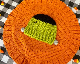 Frankenstein Beanie  ~ Frankenstein Hat ~ Baby Kids Adult ~ Photo Prop ~ Halloween Hat ~ Halloween Baby Announcement ~ Pumpkin ~ Monster