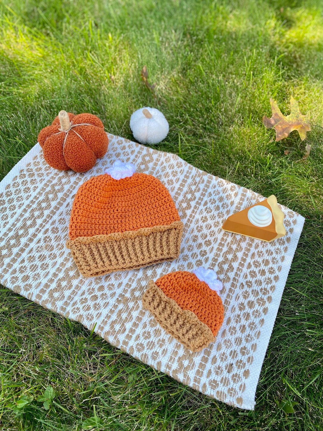 Crocheted Pumpkin Pie Beanie Baby Child & Adult Pie Hat - Etsy