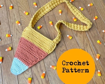 CROCHET PATTERN ~ Candy Corn Crossbody Bag Crochet Pattern (Child/Toddler Size) ~ PDF ~ Digital Download ~