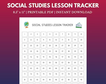 Social Studies Lesson Tracker | 8.5" x 11" Instant Download Printable