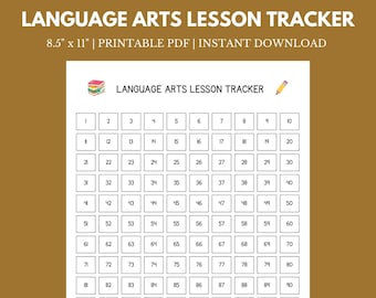 Language Arts Lesson Tracker | 8.5" x 11" Instant Download Printable