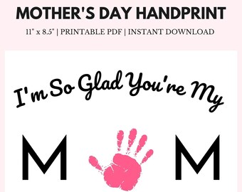Mother's Day Handprint Printable | 11" x 8.5" Instant Download