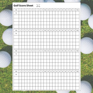 Golf Score Sheet Printable | 8.5" x 11" Instant Download