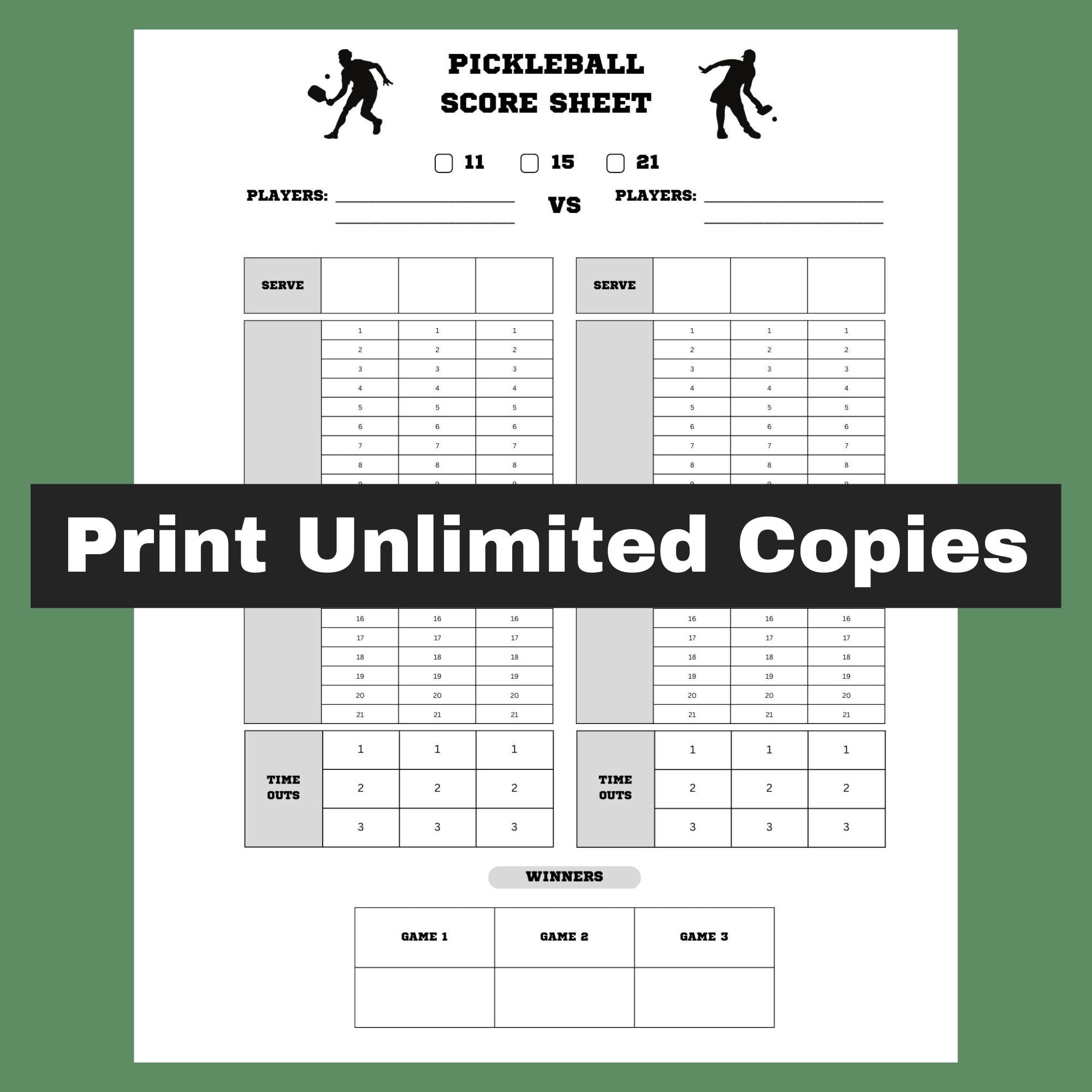 Pickleball Score Sheet 8 5 quot X - Il Fullxfull.5122516826 R5u0 