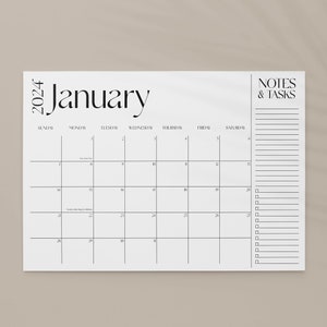 2024 Desk Calendar, 11x17 Notepad, Large Desk Pad, Monthly Blotter, January to December, Monthly planner note pad, Gift for her (cal0166)