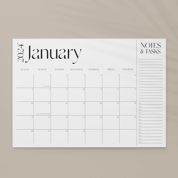 2024 Desk Blotter Calendar Etsy