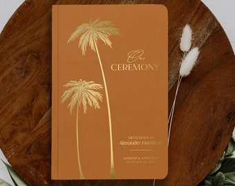 Officiant proposal book, Wedding Officiant Book, Gift for officiant of wedding, Soft cover officiant gift, Palm Tree, Destination wedding