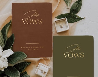 Vow books set of 2, His and her vow books, Boho neutral colors, Vow renewal book, Custom wedding vow books bridal shower engagement gift