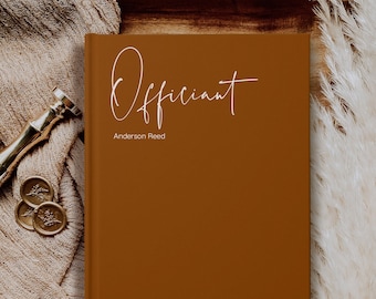 Officiant gift, Hard cover wedding officiant book, Wedding officiant gift, Marriage commissioner book and journal, Various colors available