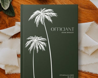 Officiant gift, Officiant book hard cover, Officiant book for wedding with palm trees,  Officiant proposal gift, Will you marry us gift