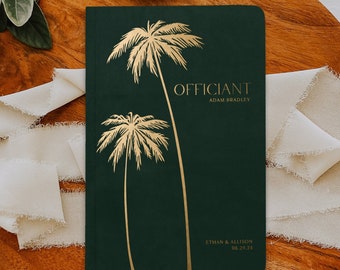 Officiant gift, Wedding Officiant Book, Wedding officiant gift, Marriage commissioner booklet journal, Soft cover, Palm tree, Various colors