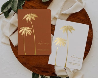 Vow books, Destination wedding palm tree vow books, His and her modern vow books, Vow book his and hers, Boho vow booklet