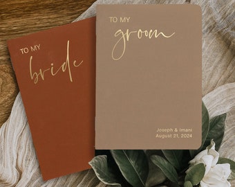 His or her vow books, Custom vow books with a simple modern design, Gift for bride and groom, Vow booklets for your wedding or elopement