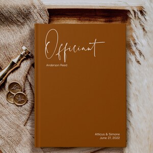 Officiant gift, Hard cover wedding officiant book, Wedding officiant gift, Marriage commissioner book and journal, Various colors available