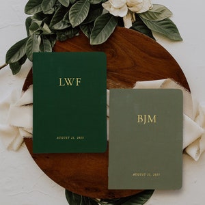 His or her vow books, Custom vow books with a simple modern design, Gift for bride and groom, Vow booklets for your wedding or elopement