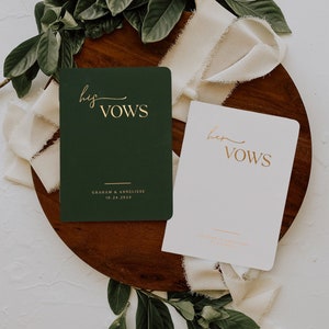 Wedding vow books, Custom wedding vow book, Personalized gift for bride and groom, Marriage vow renewal book, Gold foil, His and her booklet