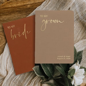 His or her vow books, Custom vow books with a simple modern design, Gift for bride and groom, Vow booklets for your wedding or elopement