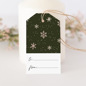 Christmas gift tags, Set of 24 tags, Boho holiday pattern, Xmas secret santa gift tag, Christmas hang tag, Favor tags, Gift tags with string