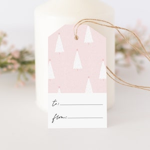 Christmas gift tags, Set of 24 tags, Boho holiday pattern, Xmas secret santa gift tag, Christmas hang tag, Favor tags, Gift tags with string