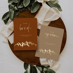 Vow books set of 2, Grand Teton custom wedding vow books, Toy my bride, To my groom, His and her vow booklets for your wedding or elopement