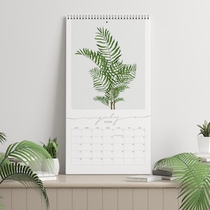 2024 Wall Calendar, January To December, 12 Month Planner, Greenery Leaves Home And Office Decor, Tropical Palm Leaf Design (Cal0097)