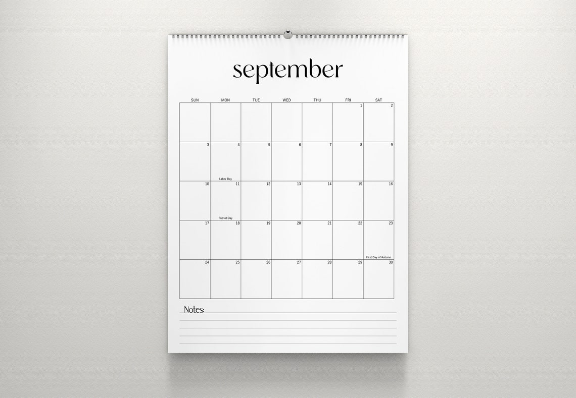 2023 Wall Calendar 11x14 Appointment Planner White And Black Etsy