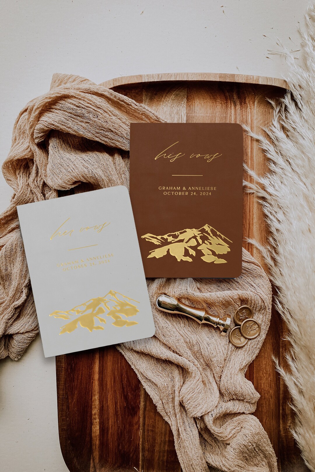 Wedding Vow Books Set of Two, Crested Butte Mountain Wedding Vow Book ...