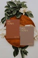 Vow books perfect for your wedding or vow renewal, Boho neutral colors, Gold silver rose gold foil available, Cute booklet for him or her 