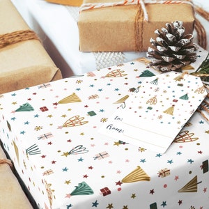 Wrapping paper Christmas, Christmas gift wrap, Holiday wrapping paper roll, Xmas wrapping paper, holiday gift wrap paper, Gift wrapping image 2