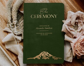 Officiant gift, Wedding Officiant Book, Officiant gift, Marriage commissioner booklet, Soft cover, Our ceremony Mount Rainier Mountain Book
