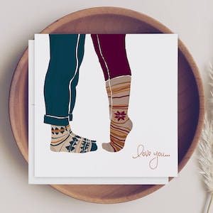 Valentines Day Card, Boyfriend Christmas card, Girlfriend birthday card, Boho Anniversary Wedding Card for husband, Married Christmas Card