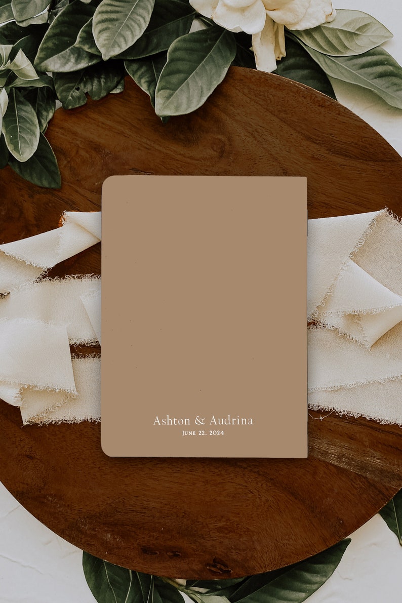 Wedding Reading Book, Personalized cover in several colors, Mountain design, Gold silver or rose gold foil available image 2