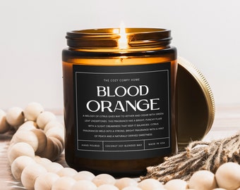 Blood Orange Candle, Amber Jar Candle, 9oz candle, Host gift, Gift for her, Employee gifts, Baby shower gift, Bridal shower gift, Event gift