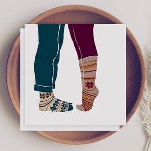 Valentines Day Card, Boyfriend Christmas card, Girlfriend birthday card, Boho Anniversary Wedding Card for husband, Married Christmas Card